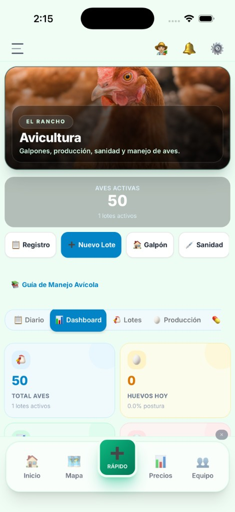 El Rancho Pro: avicultura (modo claro)