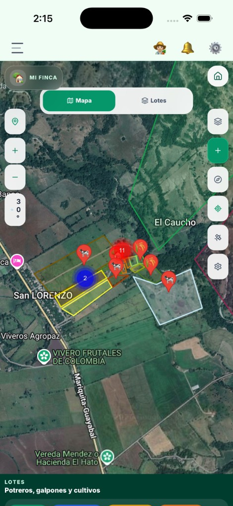 El Rancho Pro: mi finca — mapa (modo claro)