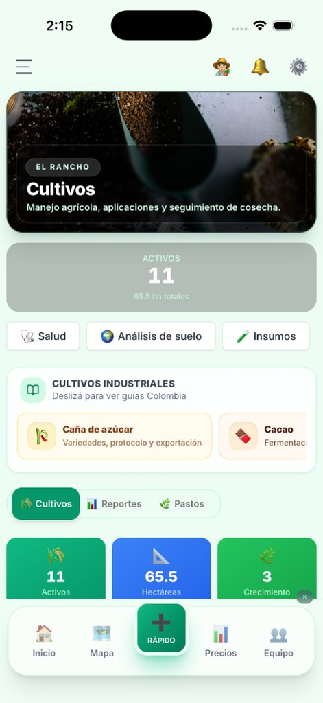El Rancho Pro: cultivos (modo claro)