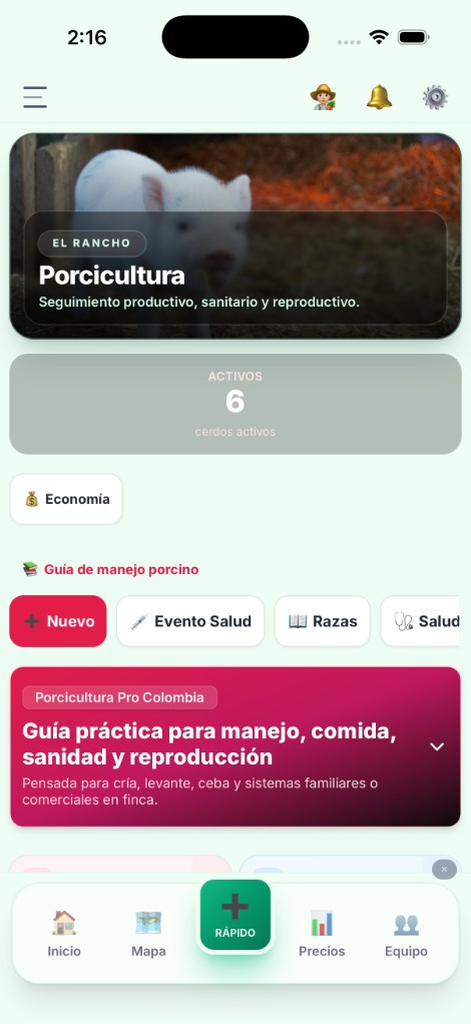 El Rancho Pro: porcicultura (modo claro)
